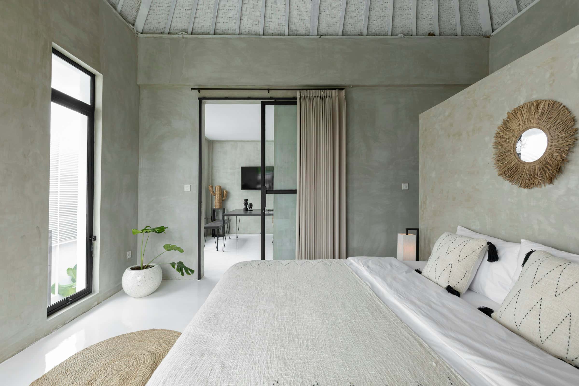 Air-conditioned bedroom at Gotri Sunshine Pool Villa, Gotri Outskirts